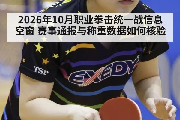 2026年10月职业拳击统一战信息空窗 赛事通报与称重数据如何核验